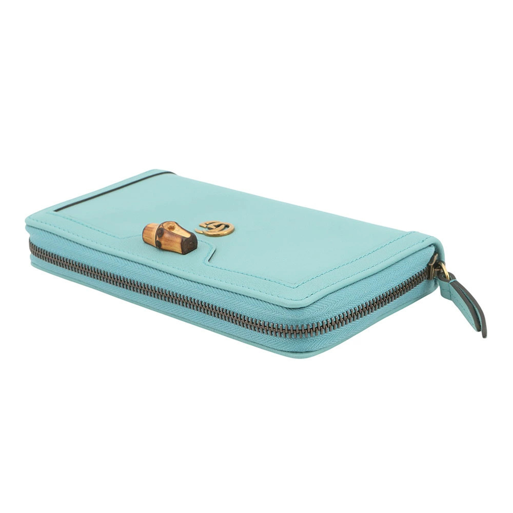 Gucci Zipper Wallet Long Round Diana Bamboo Black